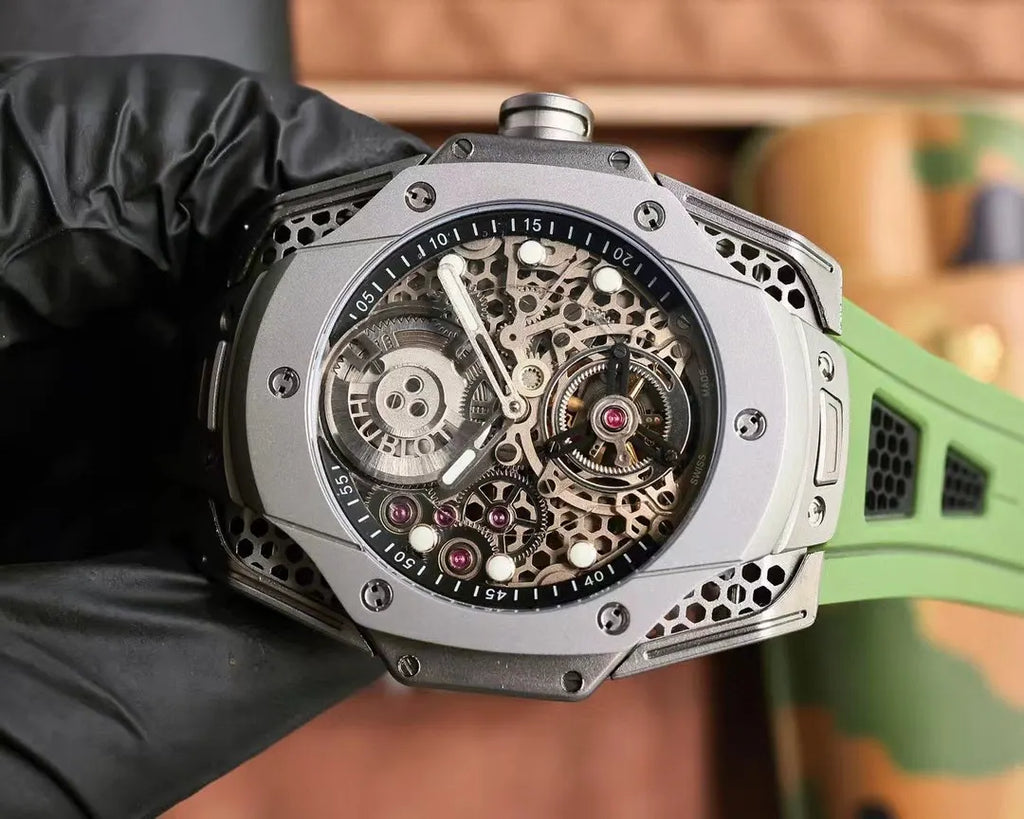 Hublot Green Titanium Skeleton - Hình 5