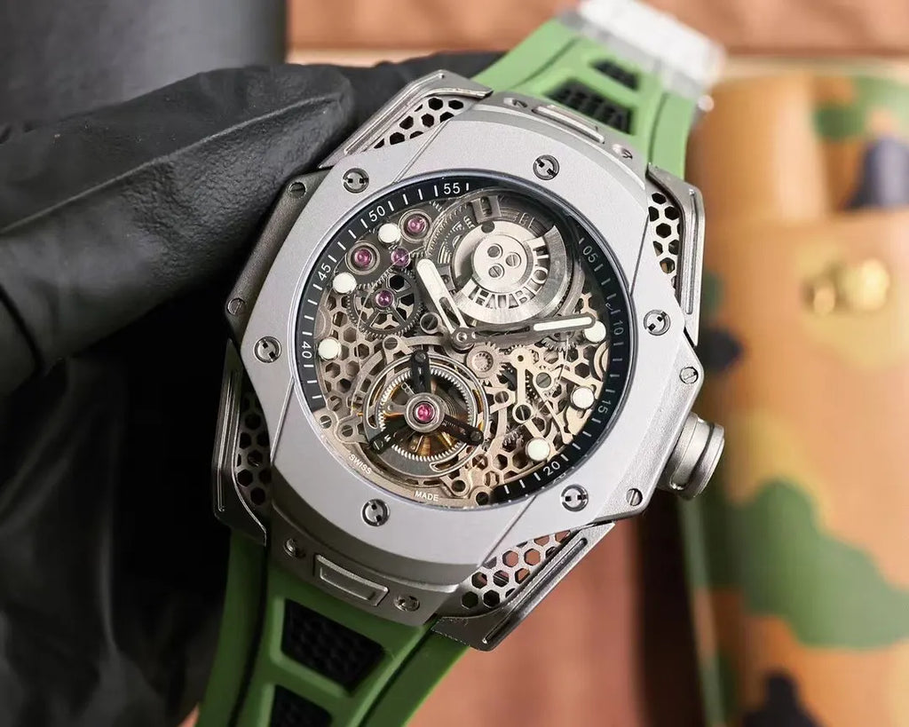 Hublot Green Titanium Skeleton - Hình 6