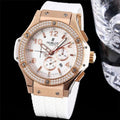 Hublot Rose Gold Diamond White Rubber
