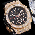 black Hublot Rose Gold Diamond Watch