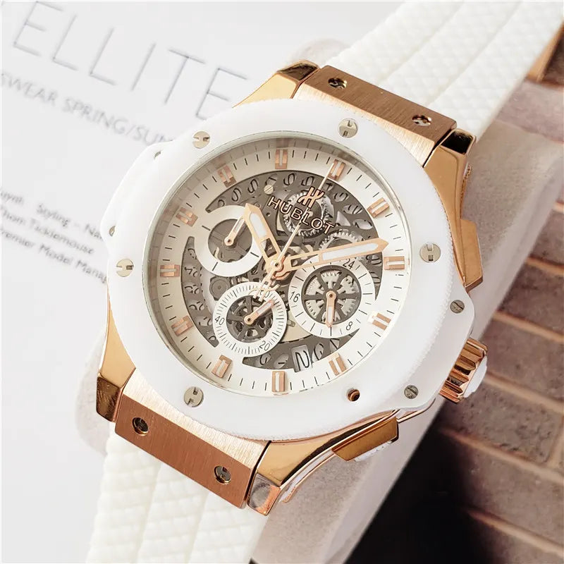 Hublot White Ceramic Rose Gold