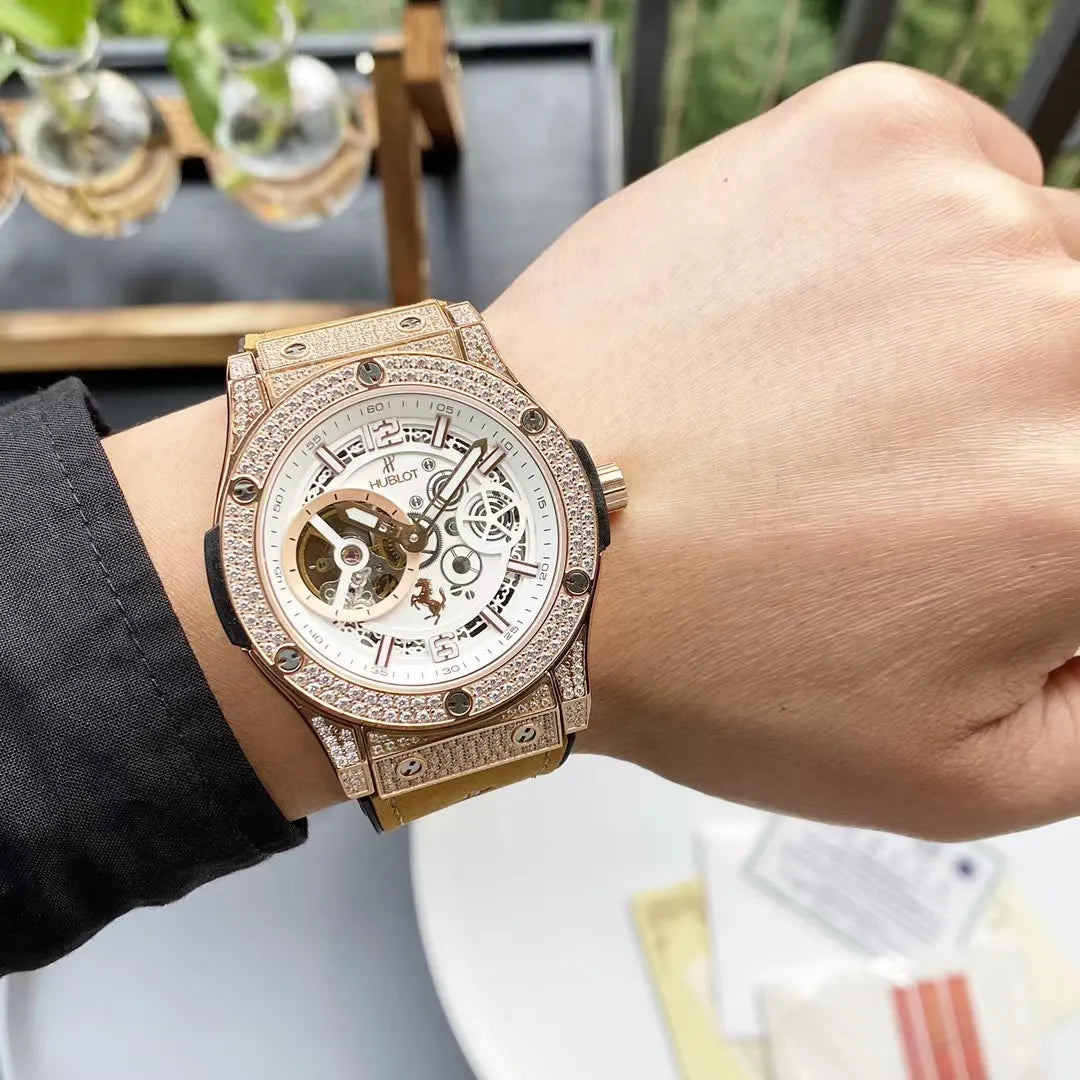 Hublot Diamond Bezel Tan Leather