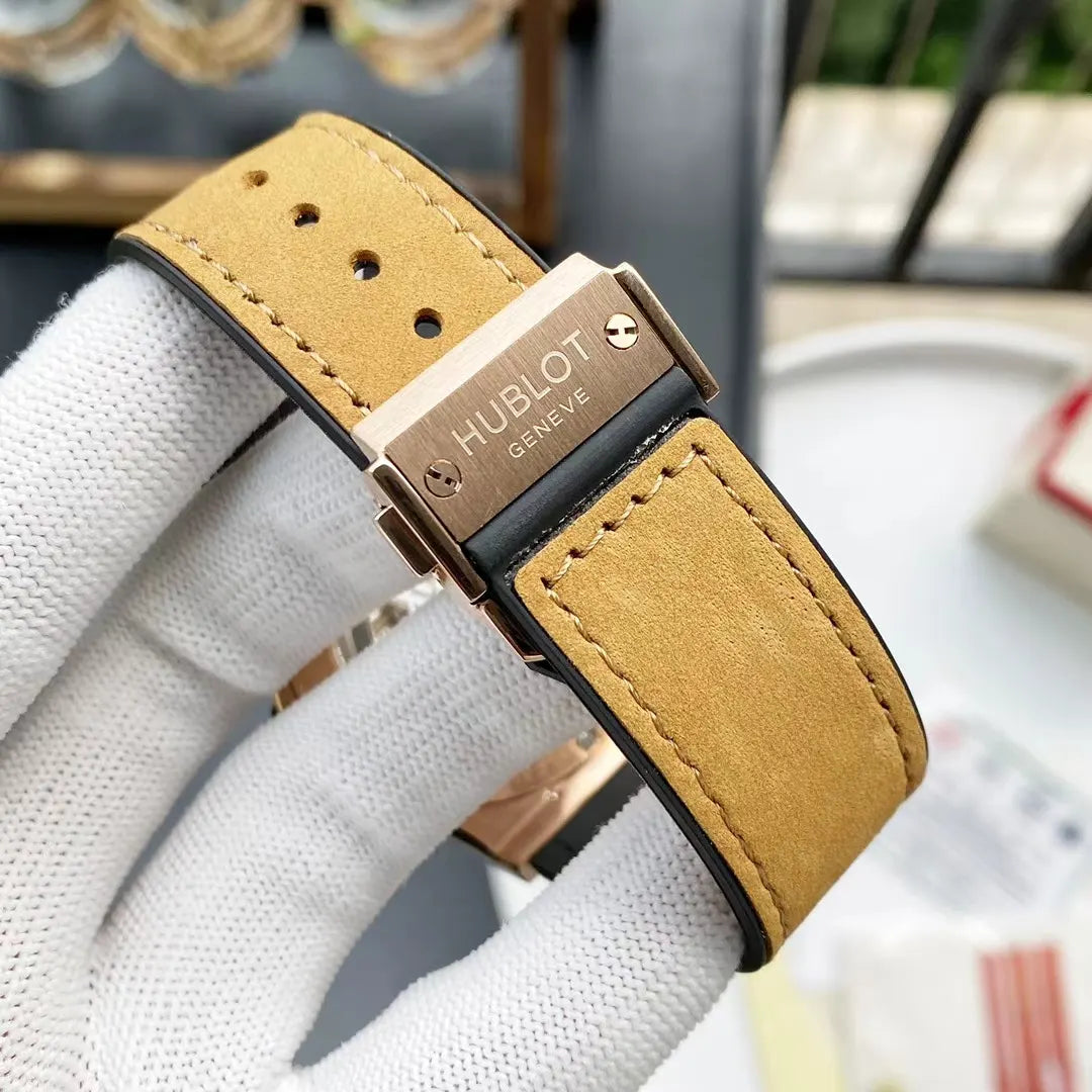 Hublot Diamond Bezel Tan Leather - Hình 2