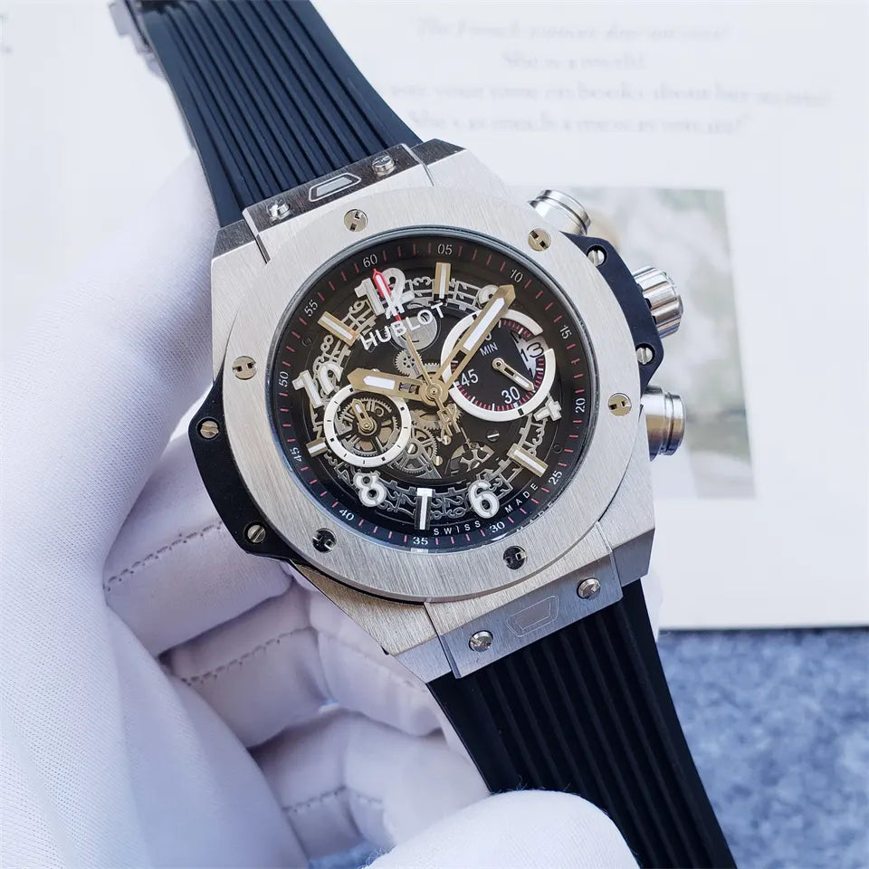 Hublot Skeleton Black Rubber - Hình 7
