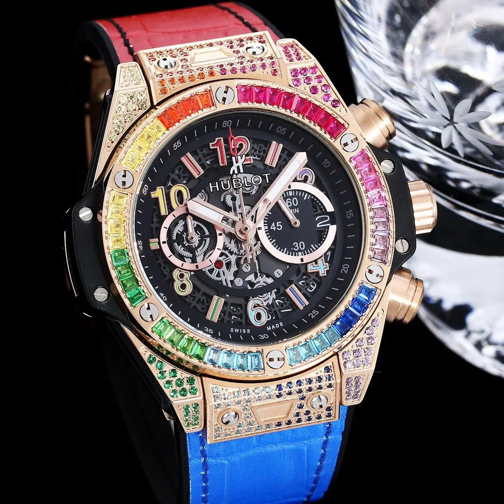 Hublot Rainbow Bezel Watch - Hình 5