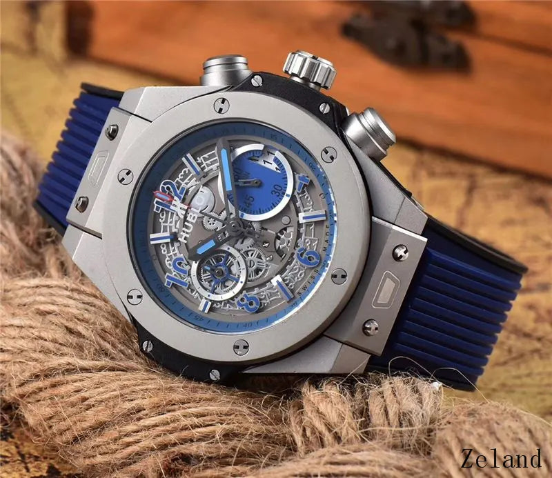 Hublot Silver Blue Skeleton - Hình 2