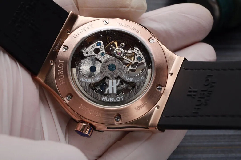 Hublot Rose Gold Diamond Skeleton - Hình 3