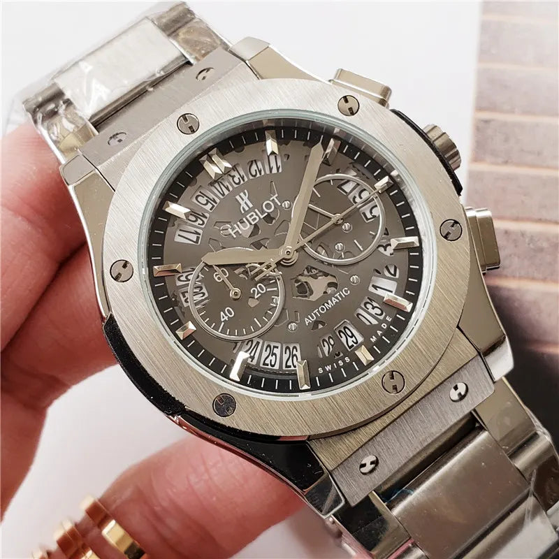 Hublot Grey Skeleton Steel - Hình 7