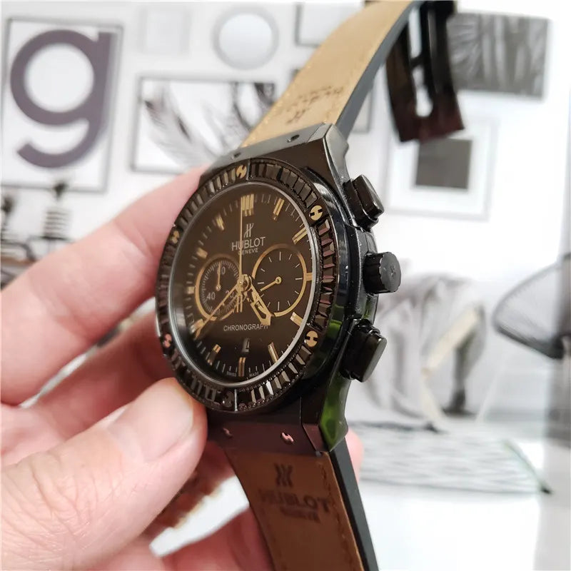 Hublot Black Chronograph Leather - Hình 2