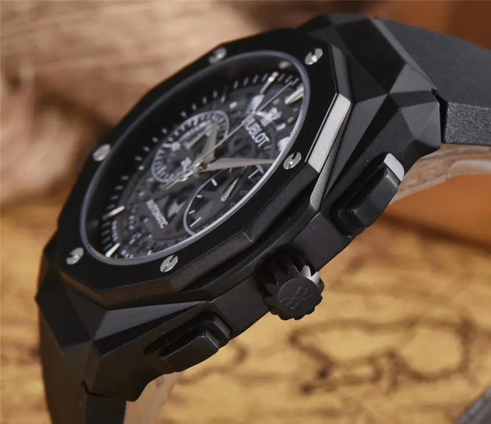 Hublot All Black Skeleton Watch - Hình 5