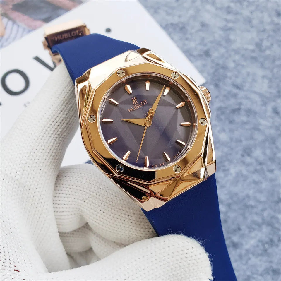 classic Hublot Rose Gold Blue - Hình 5