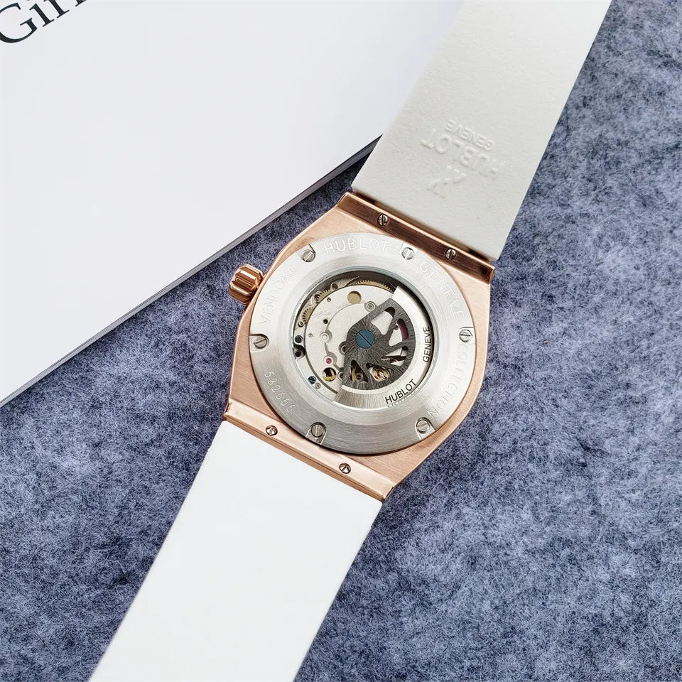Hublot White Dial Diamond Bezel - Hình 3