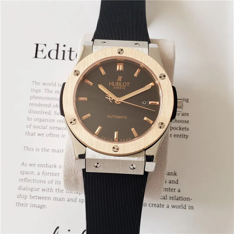 Hublot Black Gold Rubber Strap - Hình 4