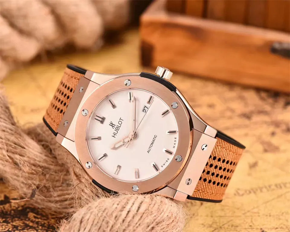 Hublot Rose Gold White Dial classic - Hình 4