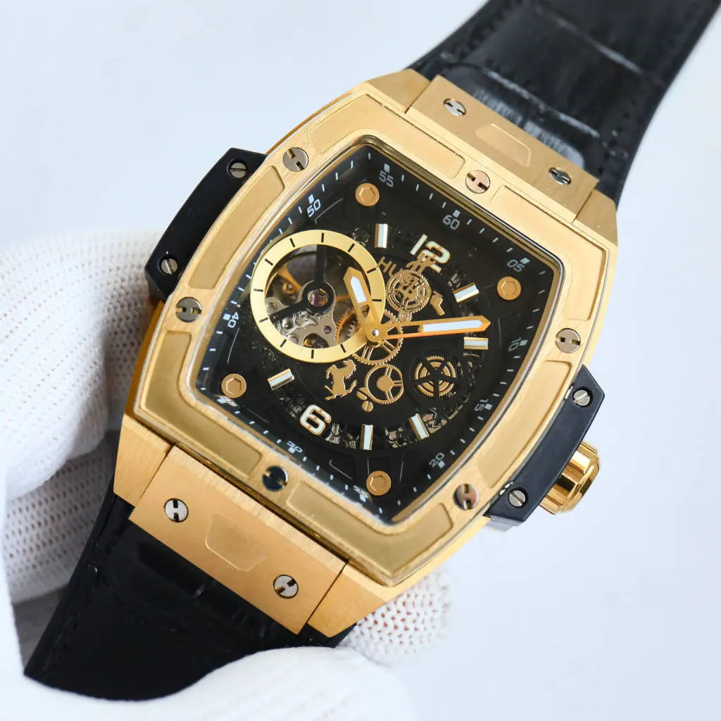 spirit Hublot Gold Black Leather - Hình 3