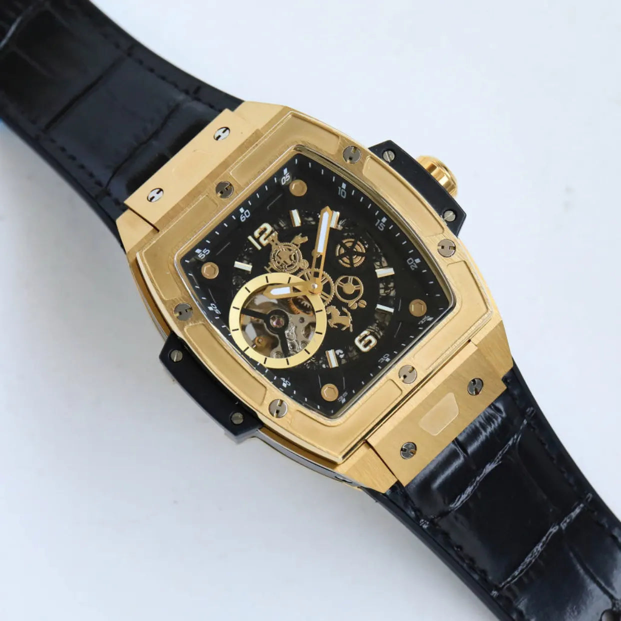 spirit Hublot Gold Black Leather