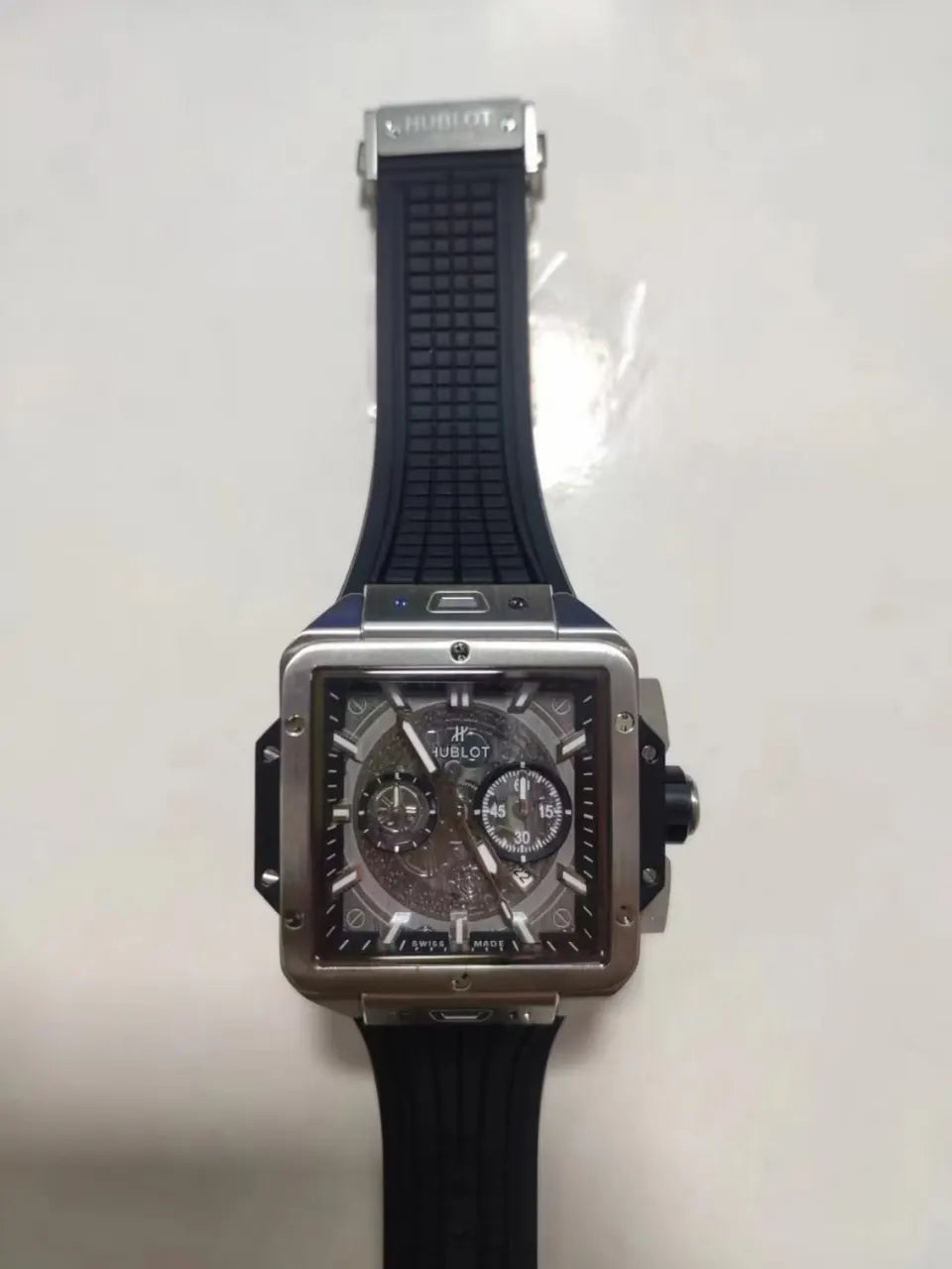 Hublot Square Black Rubber - Hình 2