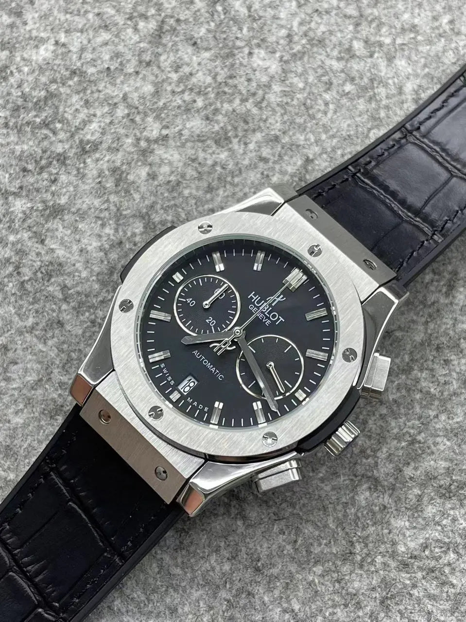 Hublot Grey Skeleton Leather - Hình 2