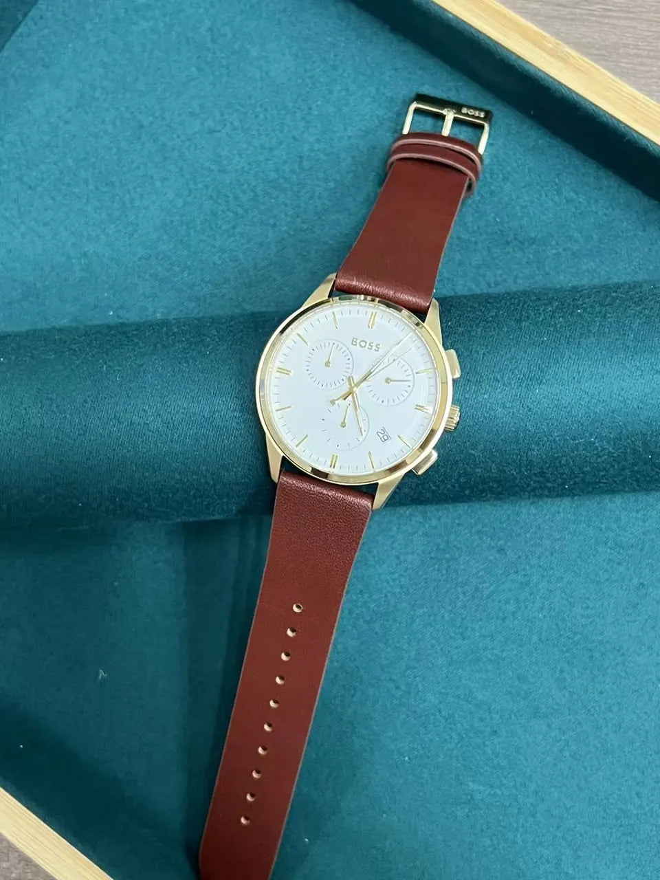 BOSS Gold Chronograph Leather - Hình 3