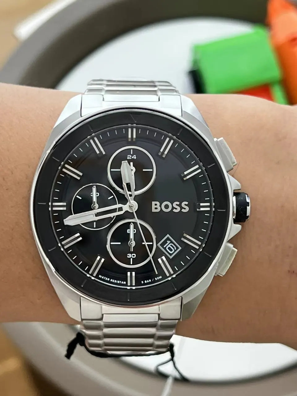 BOSS Chronograph Black Dial Stainless Steel - Hình 8