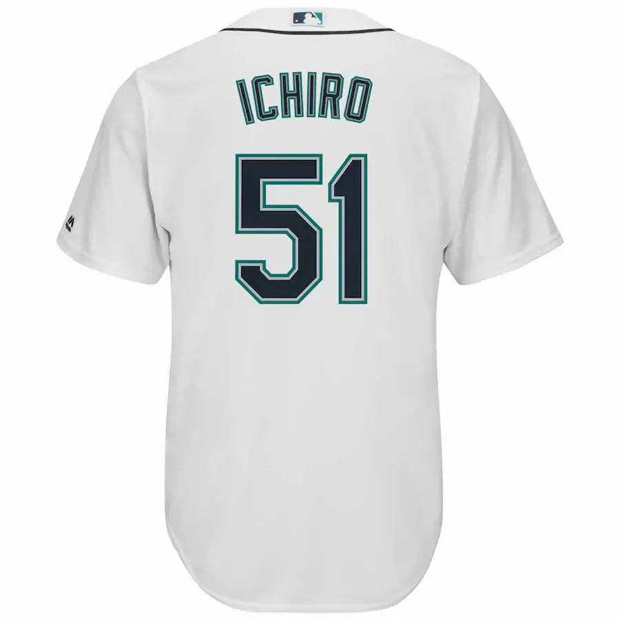 Ichiro Mariners Majestic White Jersey - Hình 2