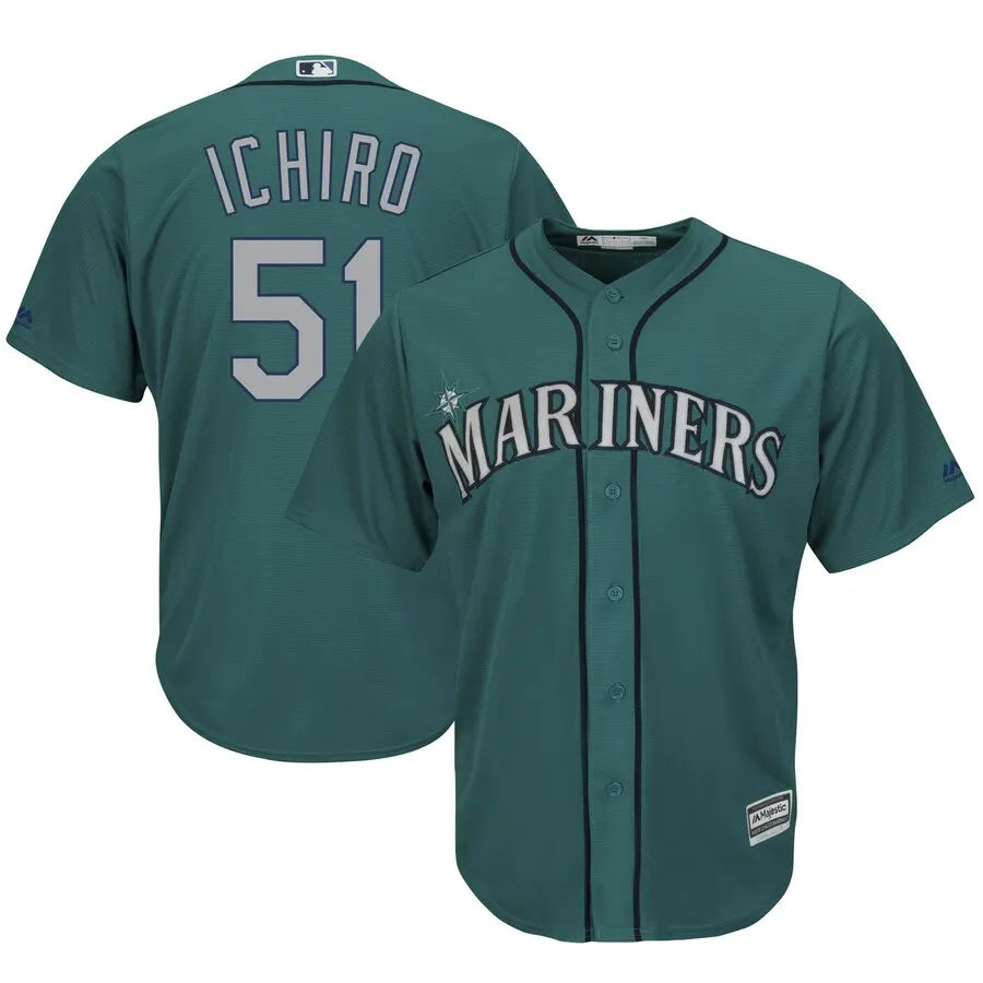 majestic Ichiro Mariners Teal Jersey