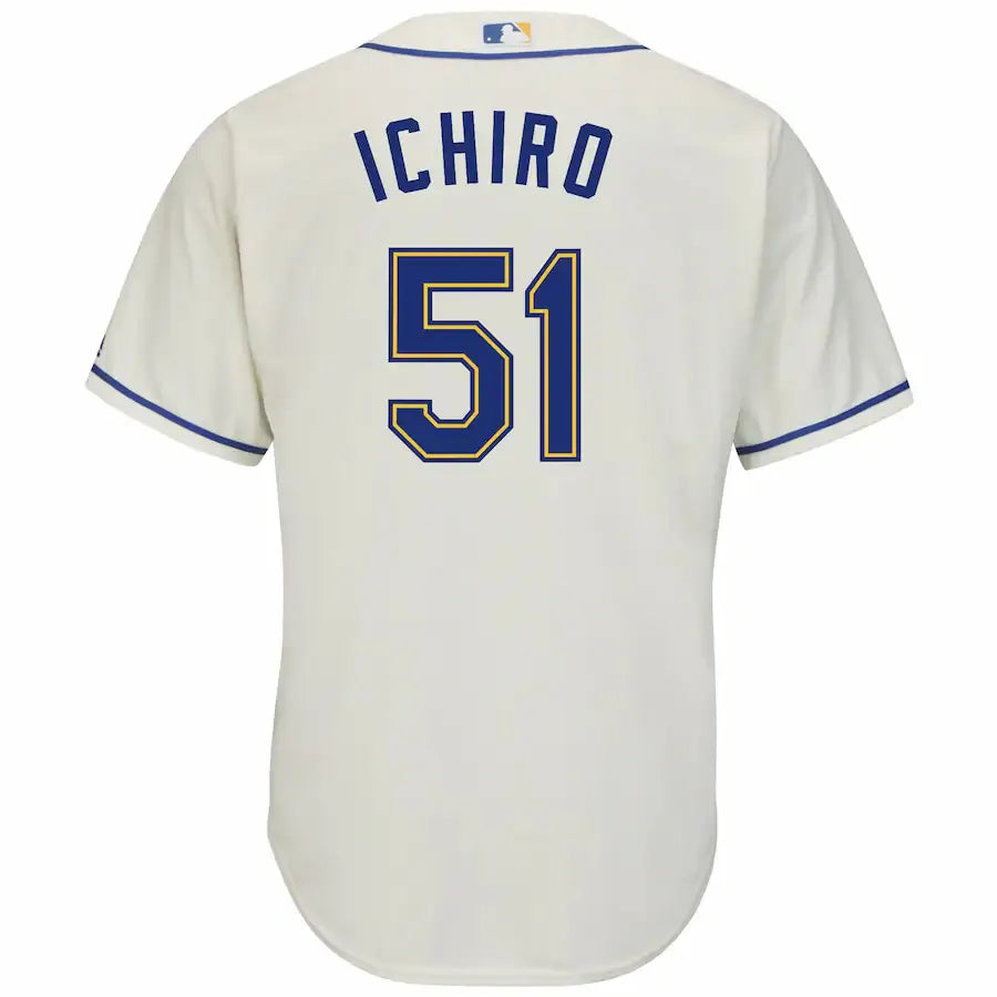 Ichiro Mariners Cream Jersey - Hình 3
