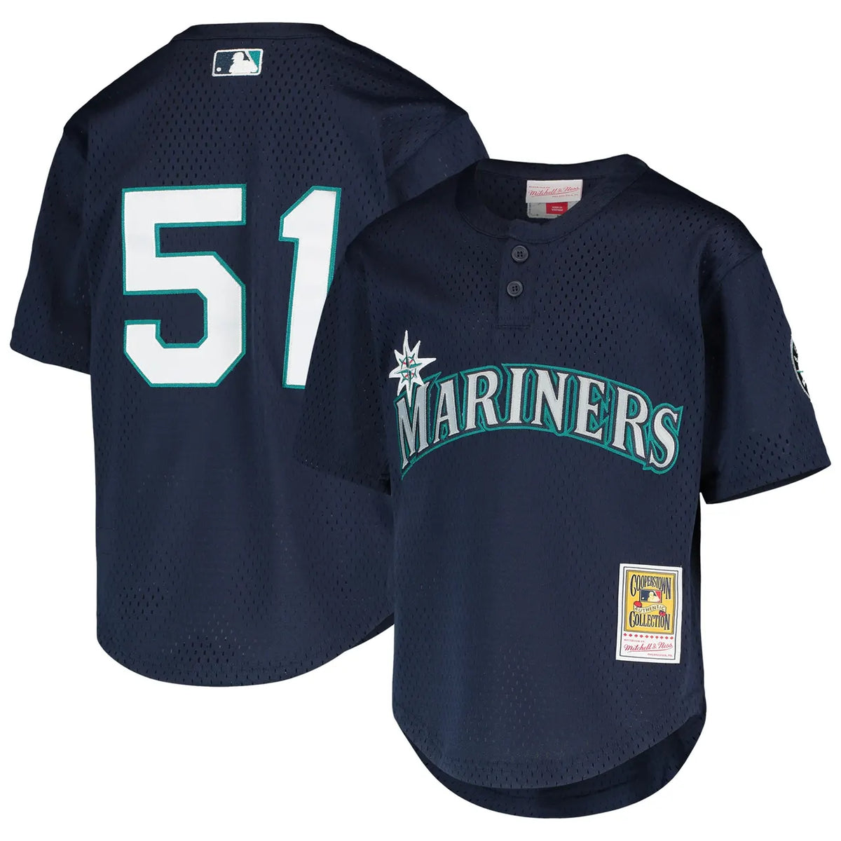 mitchell Mariners Navy Cooperstown Jersey - Hình 2