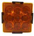 9 LED Square Rear Direction Indicator Lamp - Amber