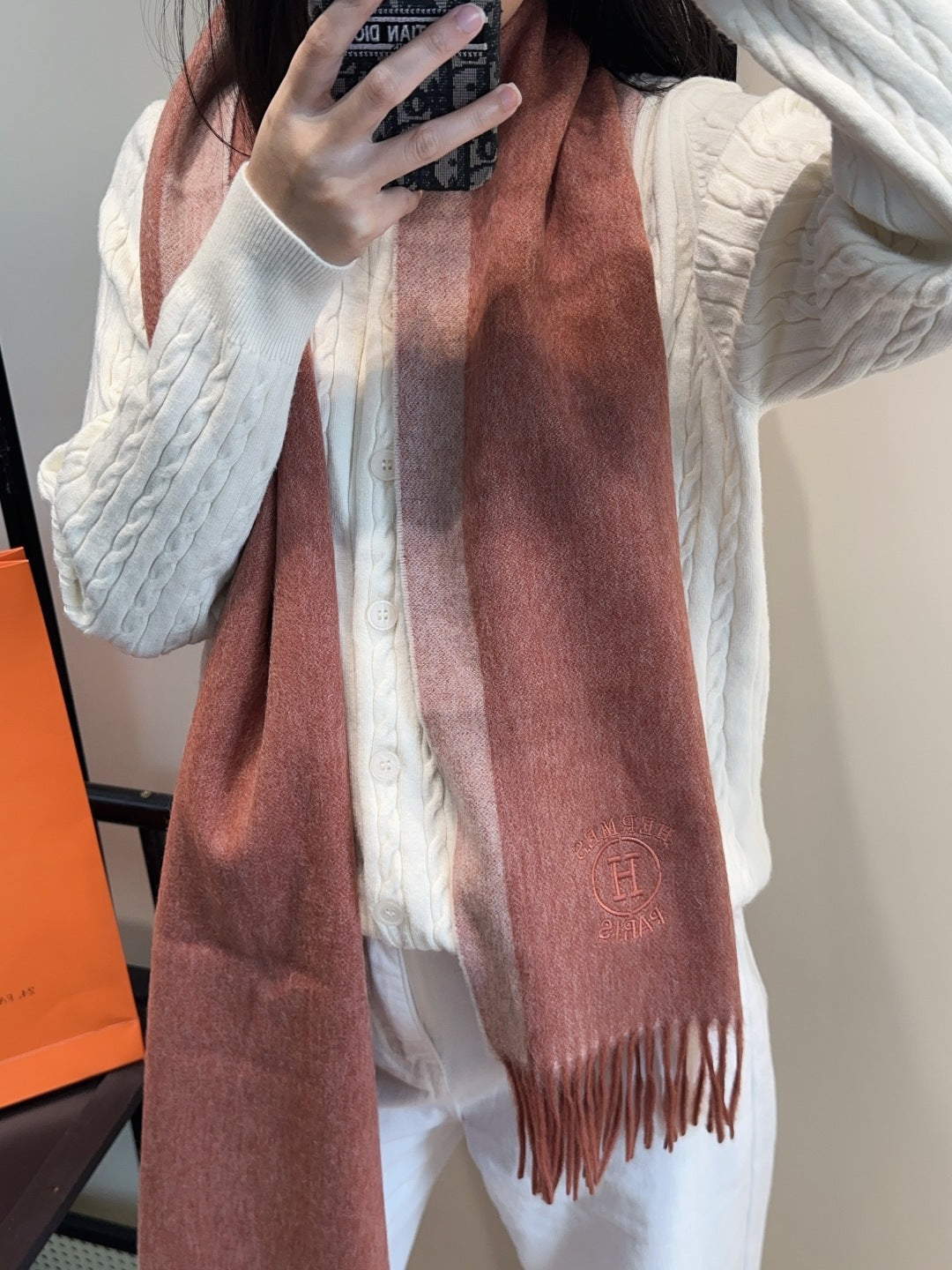 HERMES HERMES 25S SCARF 190 IN CASERE 854634