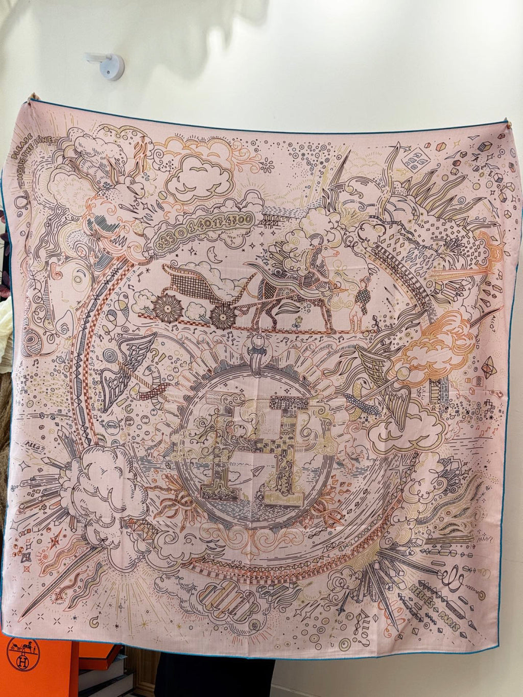 HERMES HERMES 25S SCARF 135 IN SILK CASERE 987501