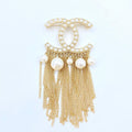 18K  Chanel Pearl Tassel Brooch