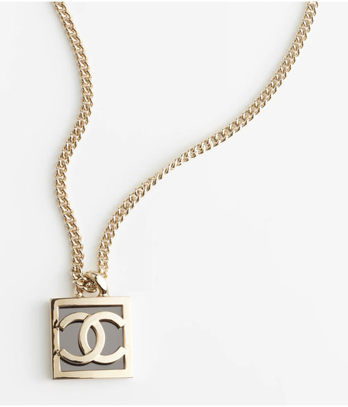 18K  Chanel Square Logo Necklace