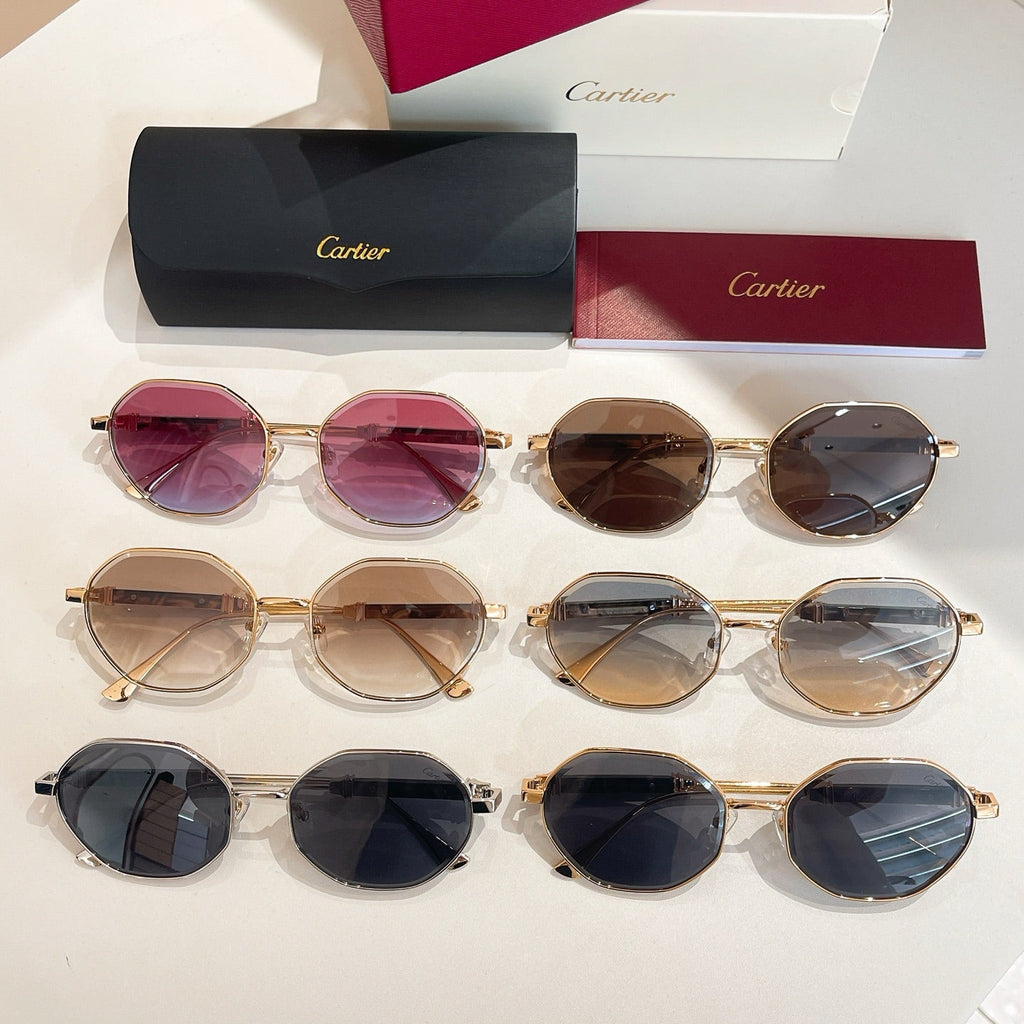 PREMIÈRE GEOMETRIC FRAME SUNGLASSES CT0484S IN METAL
