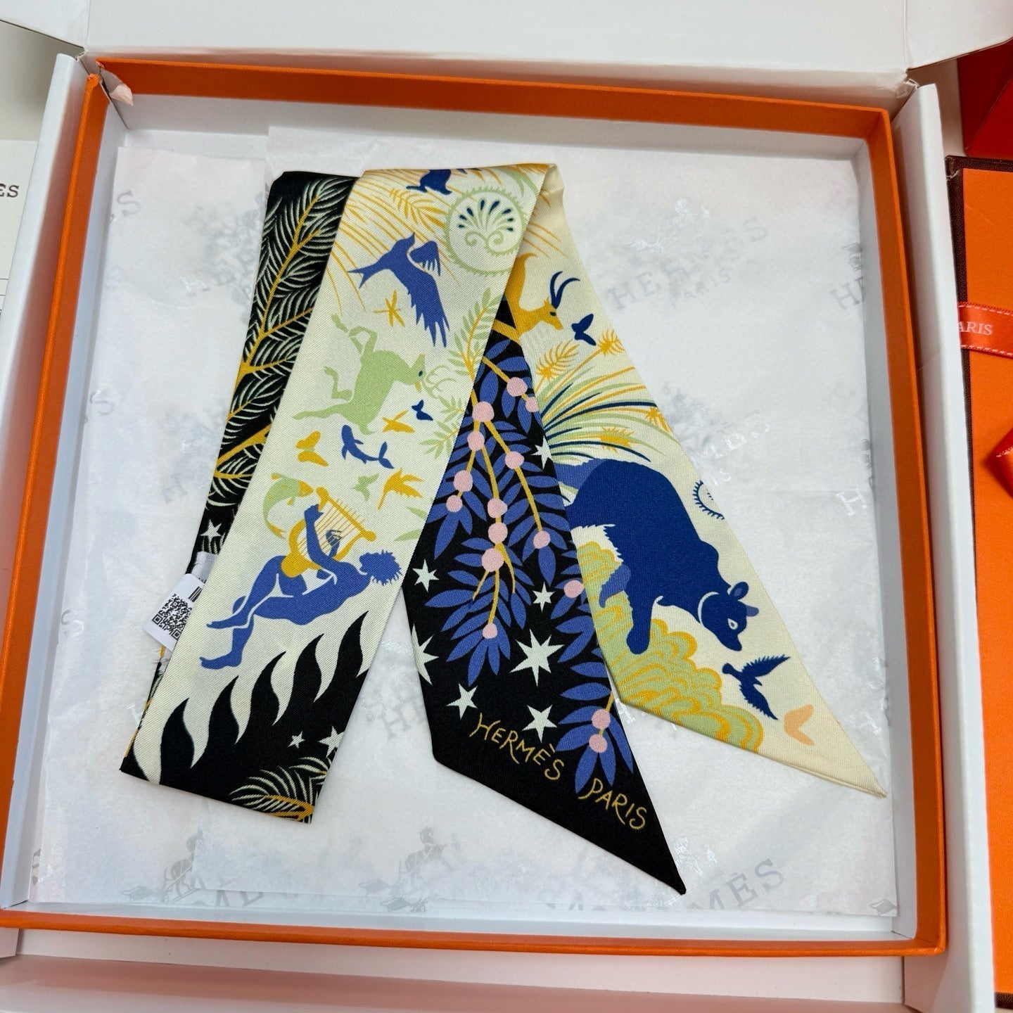 HERMES HERMES 25S SILK NECKERCHIEF 86 IN SILK 714354