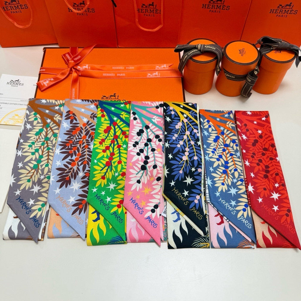HERMES HERMES 25S SILK NECKERCHIEF 86 IN SILK 714354