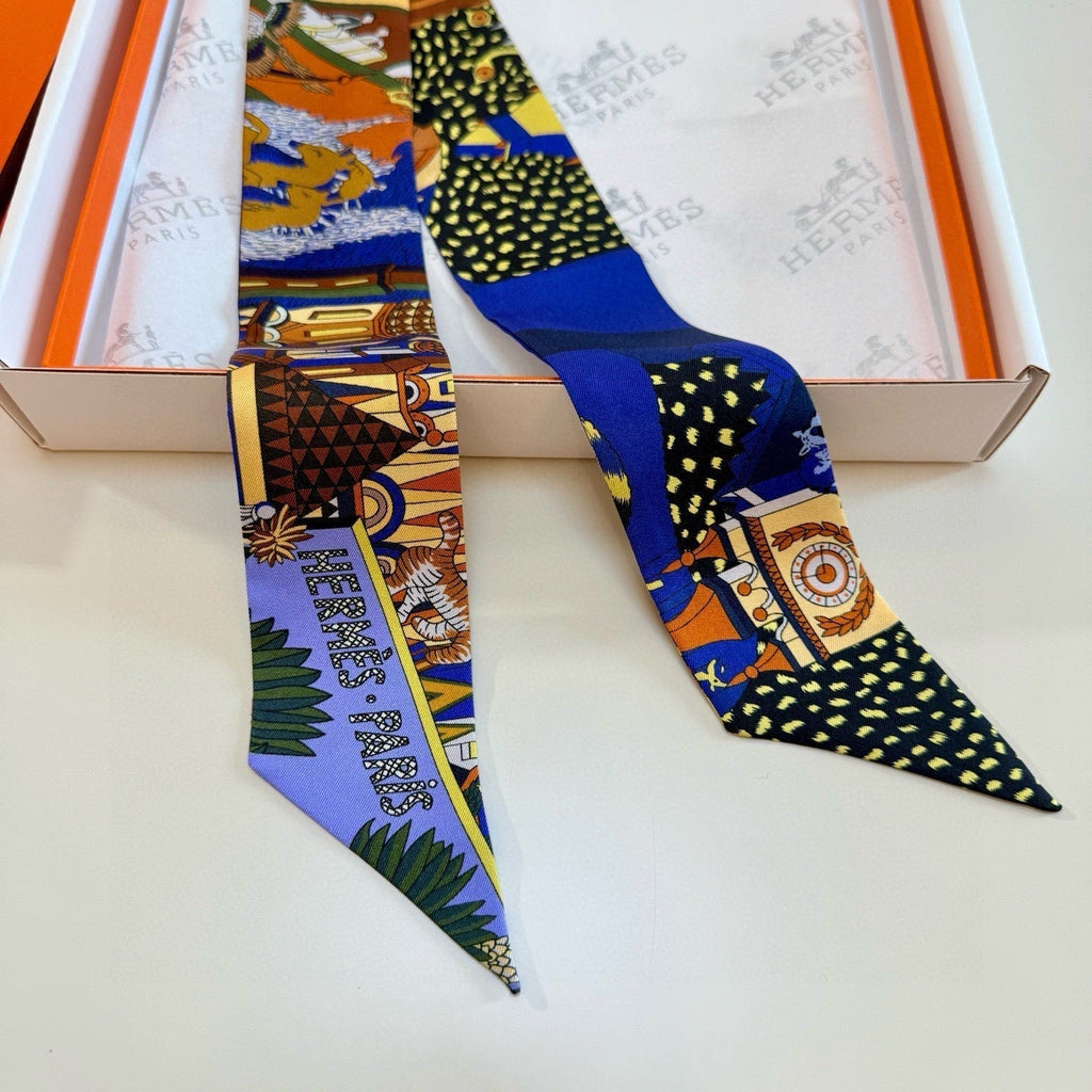 HERMES HERMES 25S NECKERCHIEF 86 IN SILK 989359