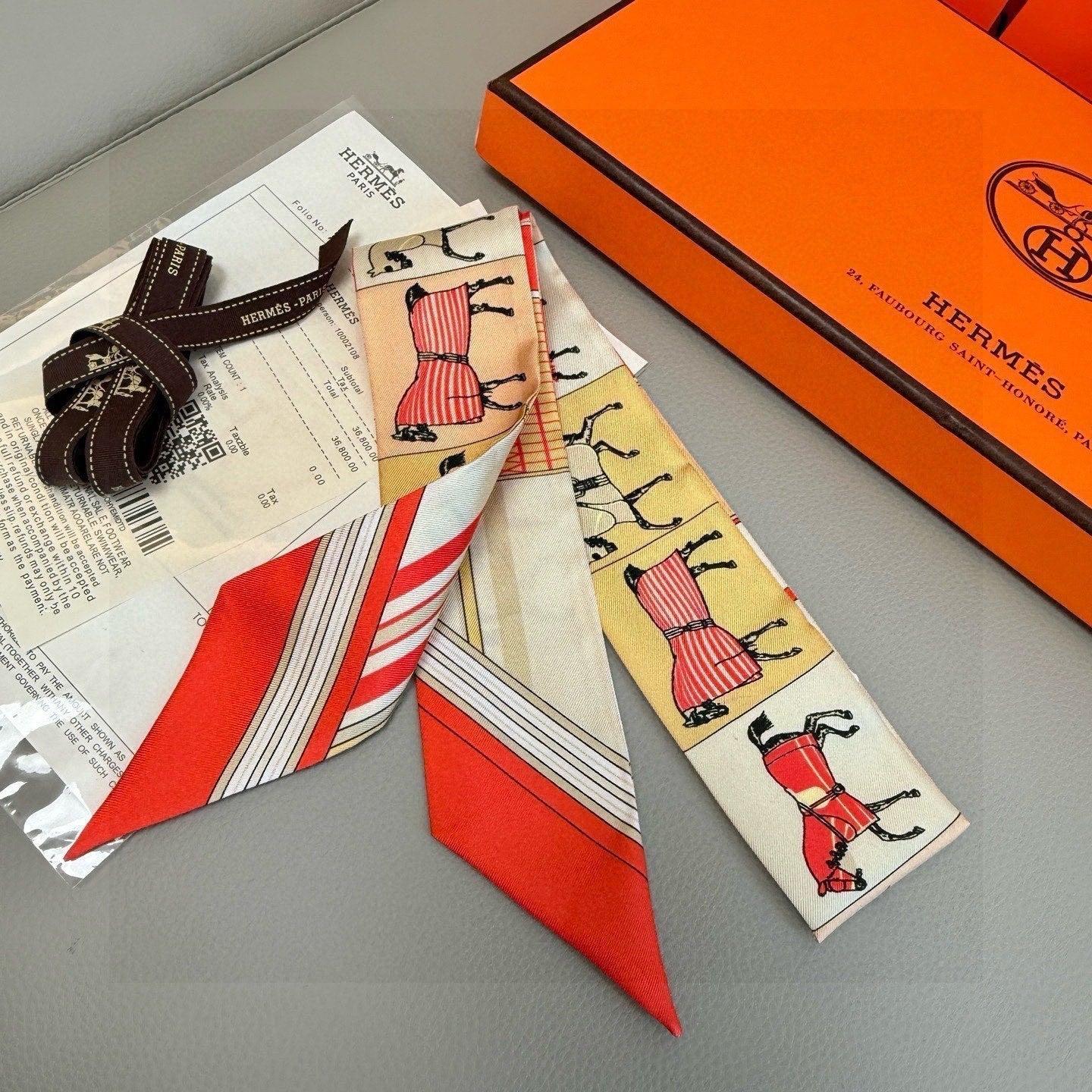 HERMES HERMES 25S NECKERCHIEF 86 IN SILK 991550