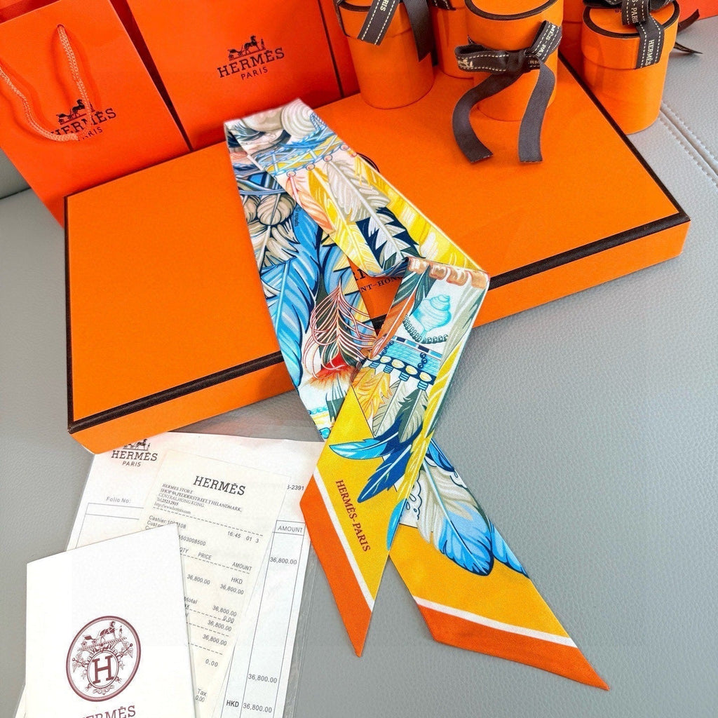 HERMES HERMES 25S NECKERCHIEF 86 IN SILK 991556