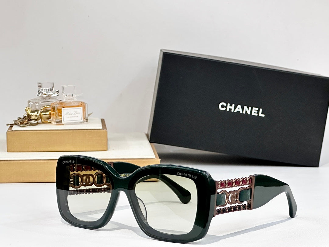 CHANEL SQUARE SUNGLASSES CH5537Q IN ACETATE CHAIN METAL