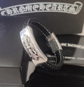Chrome Hearts Inspired Premium Leather & Sterling Silver Bracelet