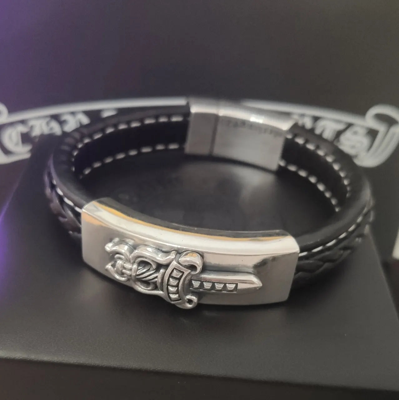 Chrome Hearts Style Leather Bracelet - Hình 6