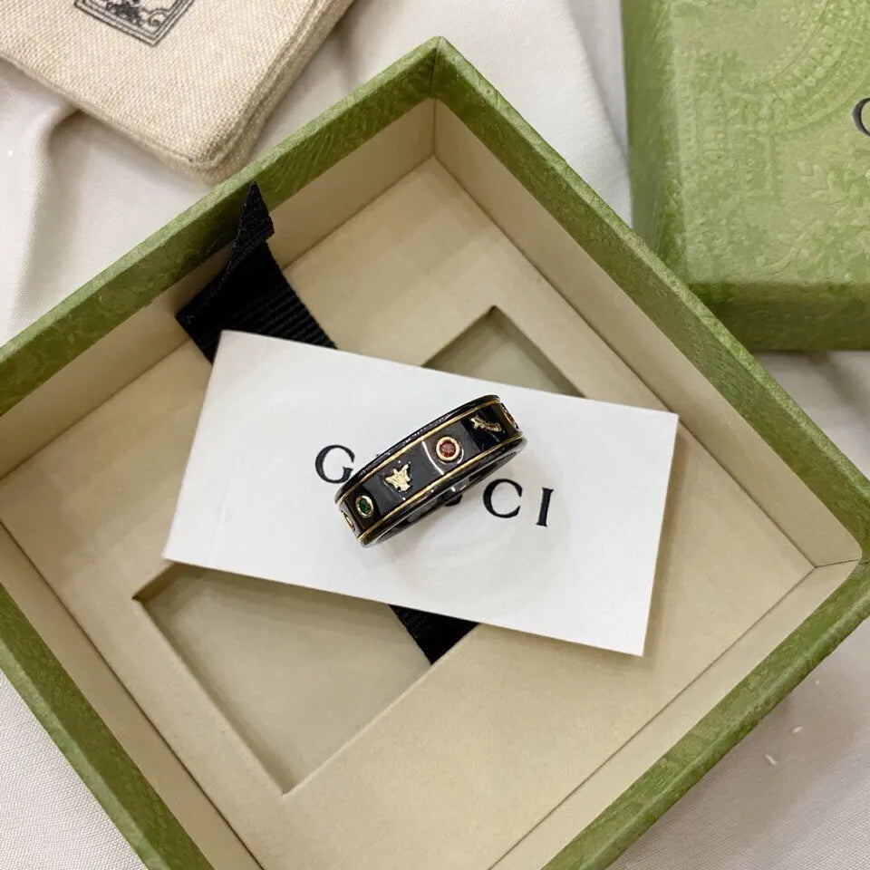 Gucci Black Ceramic Icon Ring - Hình 2