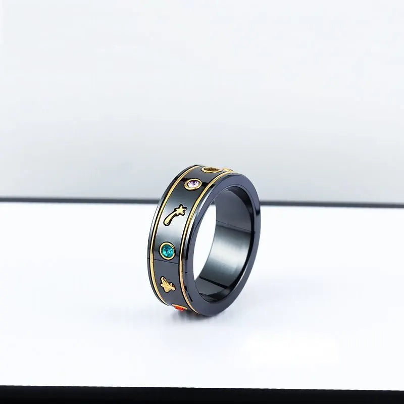Gucci Black Ceramic Icon Ring - Hình 4