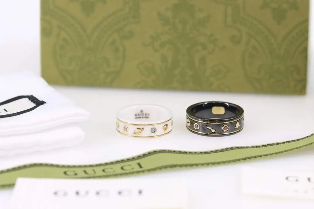 Gucci Black Ceramic Icon Ring - Hình 8