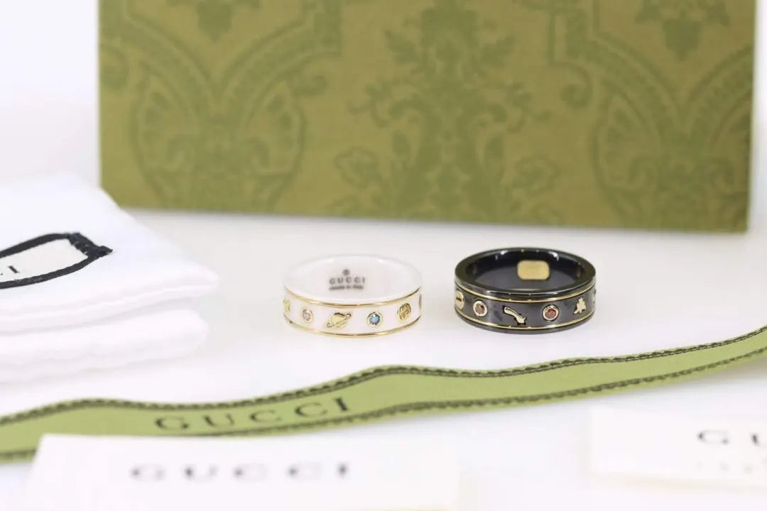 Gucci Black Ceramic Icon Ring - Hình 8