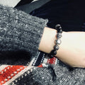 Onyx and Silver Accent Premium Bracelet on wrist
