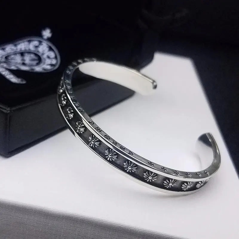 Premium Silver Cuff Bracelet with Cross Design - Hình 5