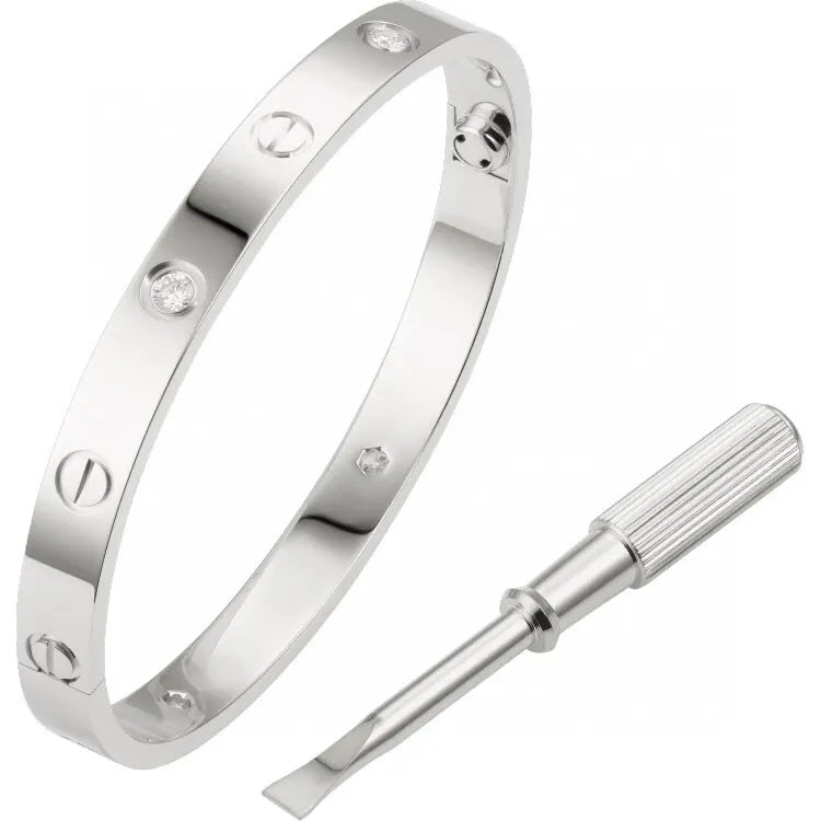 Premium Love Bracelet Silver with Diamonds - Hình 2