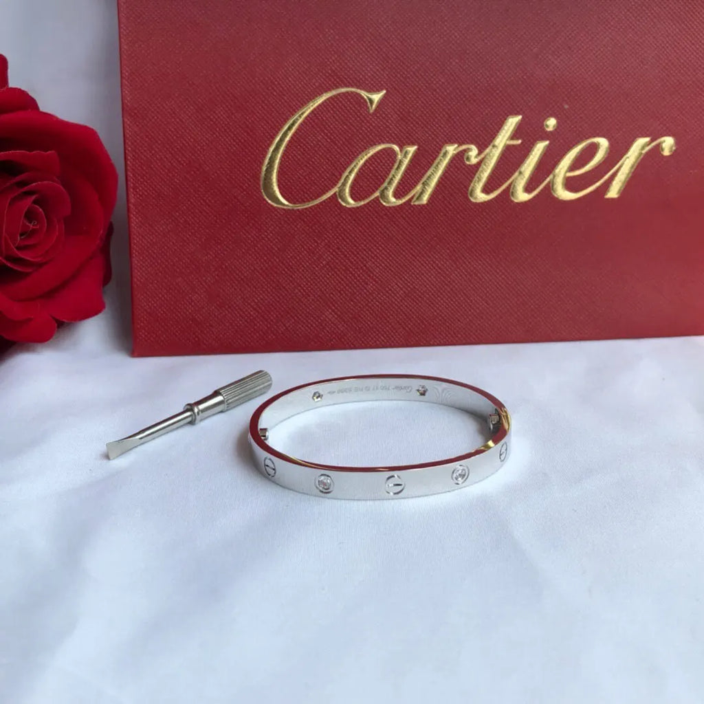 Premium Love Bracelet Silver with Diamonds - Hình 4